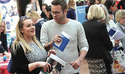 People at a recruitment event